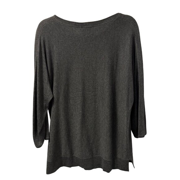 Chicos Womens Lightweight Gray Sweater Size M Rayon/Nylon/Cashmere Blend - Picture 12 of 12